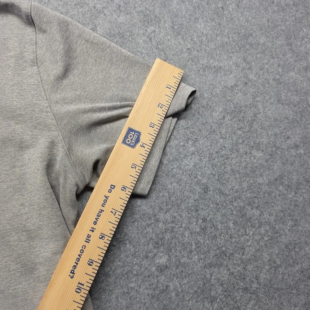 Nike Dri-Fit Tee Shirt Mens S Small Gray Short Sleeve Crew Neck Black Logo
